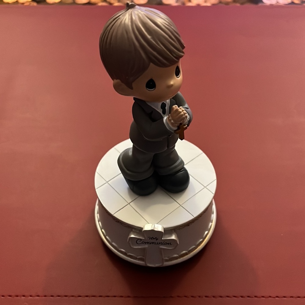 Precious Moments Boy Figurine Brown Gray Black